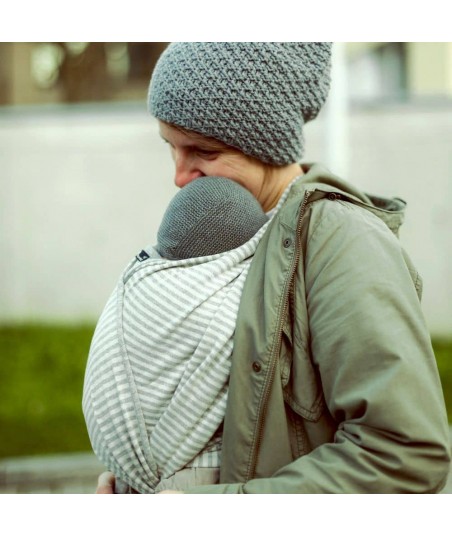 Echarpe double face jersey STRIPE SILVER- Dydimos - 5m20