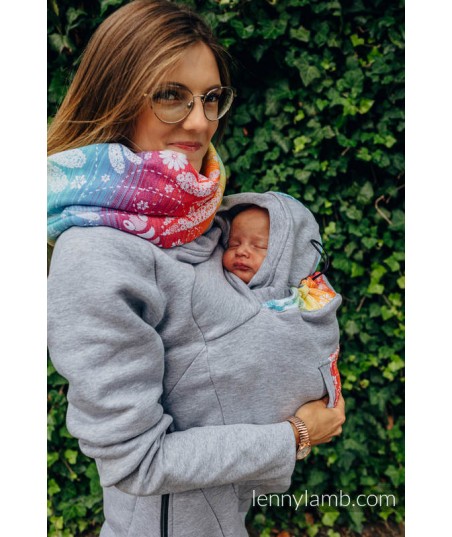 Sweat de portage 3.0 - Gris Chiné avec Libellule Arc-en-Ciel - 3XL