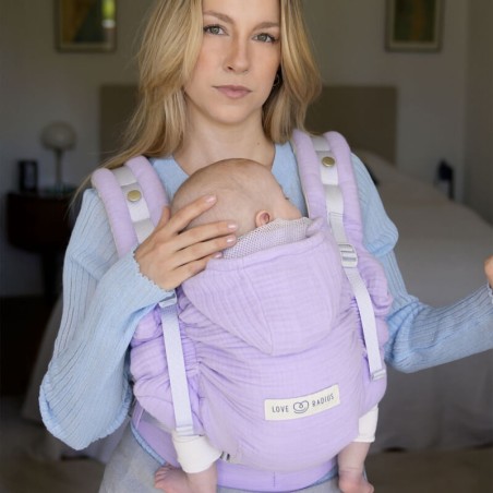 Hoodiecarrier 2 gaze de coton lilas