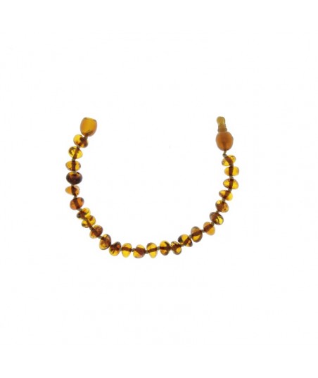 Bracelet d'ambre enfant - coloris cognac