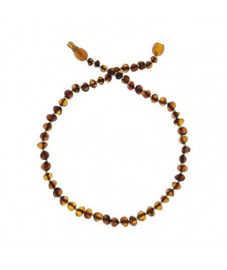 Collier d'ambre enfant - couleur cognac